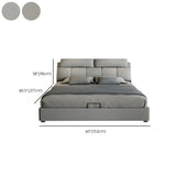 Gray King Upholstered Wood Storage Bed with Headboard Image - 11