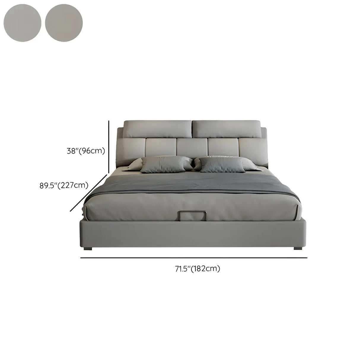 Gray King Upholstered Wood Storage Bed with Headboard Image - 12