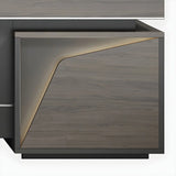 Gray L-Shape Manufactured Wood Storage Executive Desk Image - 7