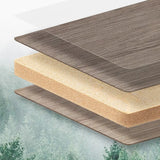 Gray L-Shaped Walnut Desk with Drawers and  Shelves Image - 8