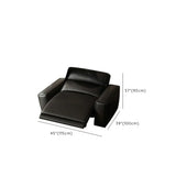 Gray Leather Square Arm Biscuit Back Reclining Sleeper #size