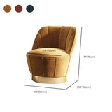 Gray Leather Striped Curved Back Swivel Accent Chair #size