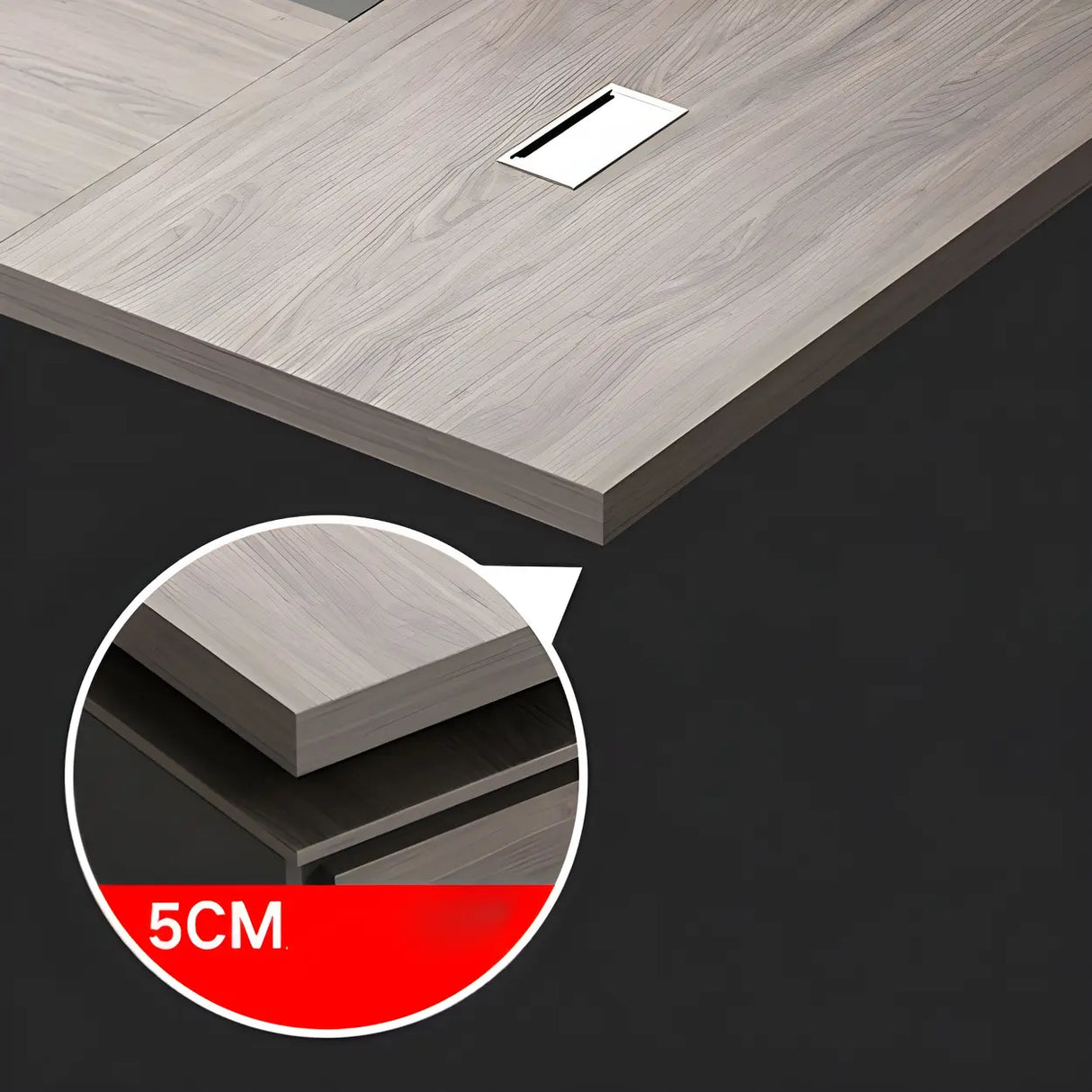 Gray Long Length Executive Desk with Cable Management Image - 7