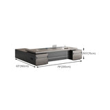 Gray Long Length Executive Desk with Cable Management #size