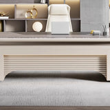 Gray Long Wood L-Shaped Desk with Shelves and Cabinets Image - 9