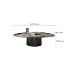 Gray Marble Triangle Stainless Steel Base Coffee Table #size