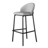 Gray Metal Four Legs Bucket Fabric Bistro Bar Stool Image - 14