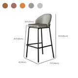 Gray Metal Four Legs Bucket Fabric Bistro Bar Stool Image - 19