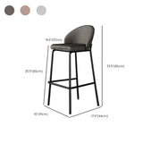 Gray Metal Four Legs Bucket Fabric Bistro Bar Stool Image - 22
