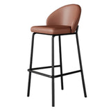 Gray Metal Four Legs Bucket Fabric Bistro Bar Stool Image - 5