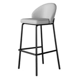 Gray Metal Four Legs Bucket Fabric Bistro Bar Stool Image - 9
