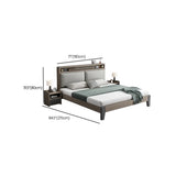 Gray Queen Platform Wood Storage Bed with Mattress Image - 11