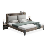 Gray Queen Platform Wood Storage Bed with Mattress Image - 2