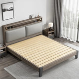 Gray Queen Platform Wood Storage Bed with Mattress Image - 4