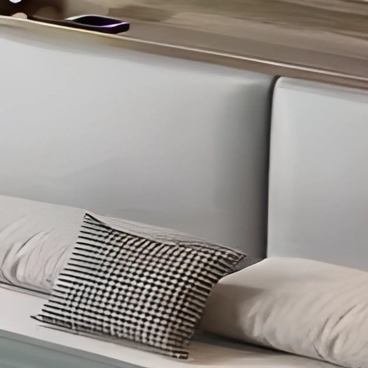 Gray Queen Platform Wood Storage Bed with Mattress Image - 6