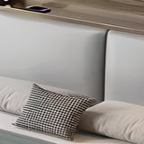 Gray Queen Platform Wood Storage Bed with Mattress Image - 6