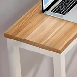 Gray Rectangular Wood Large Bistro Bar Table With Footrest Image - 6