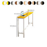 Gray Rectangular Wood Large Bistro Bar Table With Footrest Image - 20