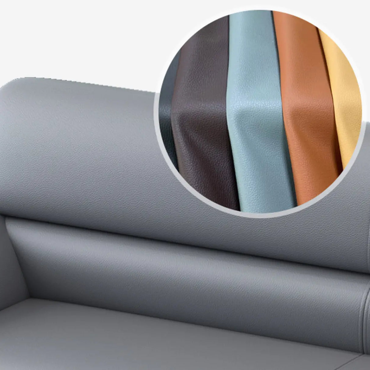 Gray Scratch Resistant Faux Leather Sofa Seating Group Image - 11