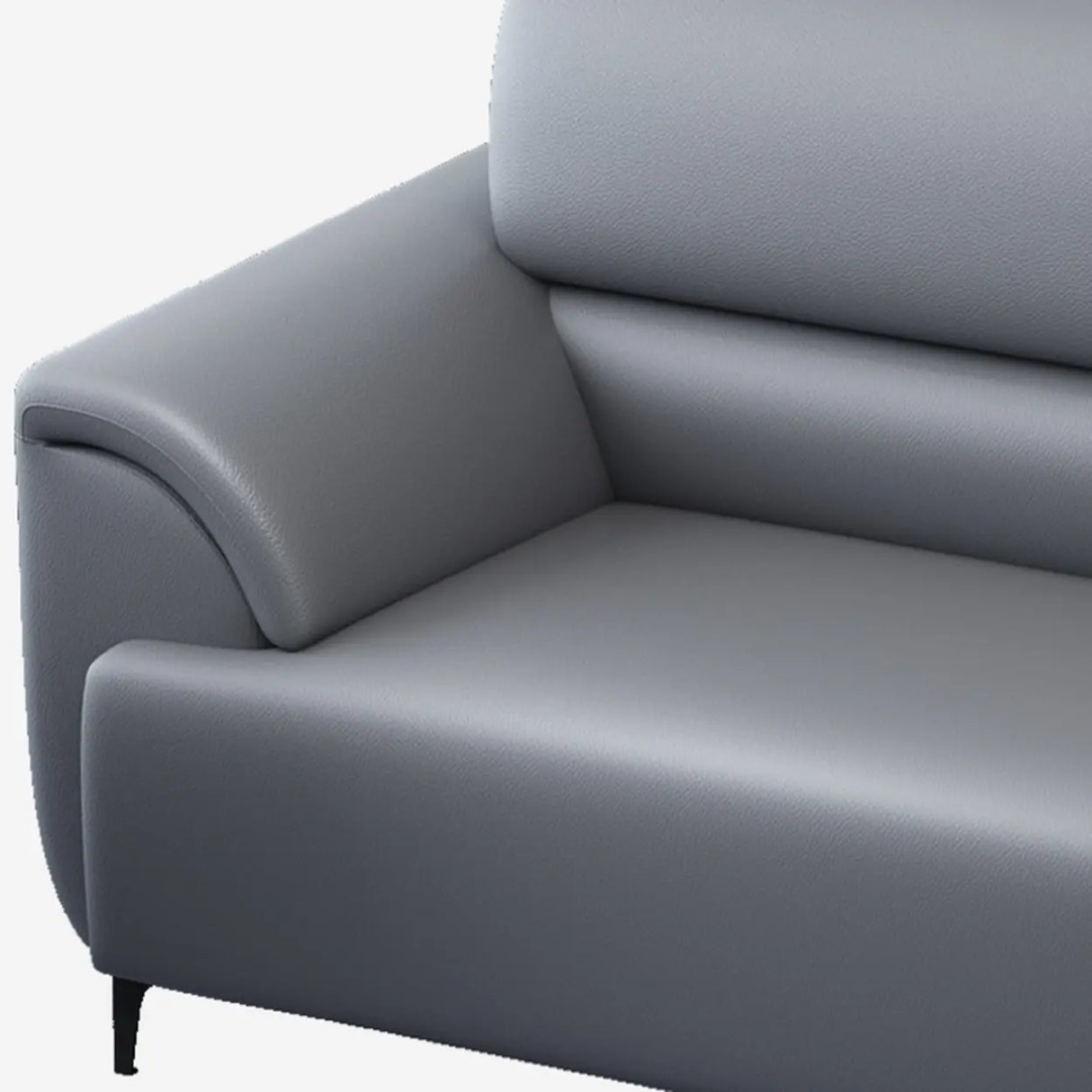 Gray Scratch Resistant Faux Leather Sofa Seating Group Image - 14