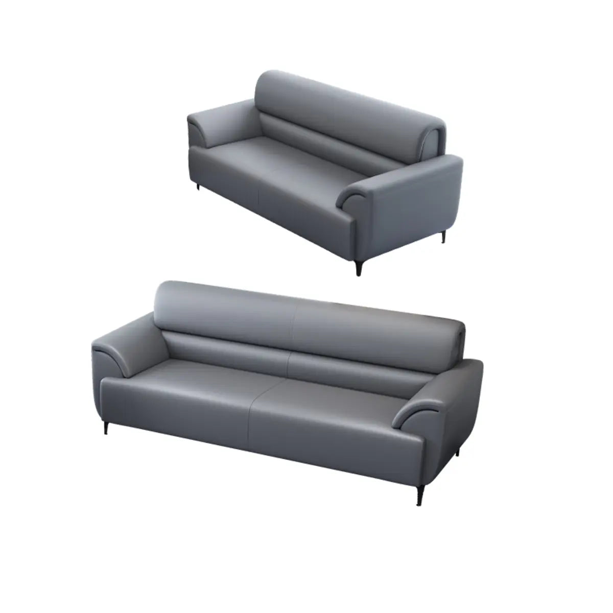Gray Scratch Resistant Faux Leather Sofa Seating Group Image - 21