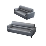 Gray Scratch Resistant Faux Leather Sofa Seating Group Image - 21