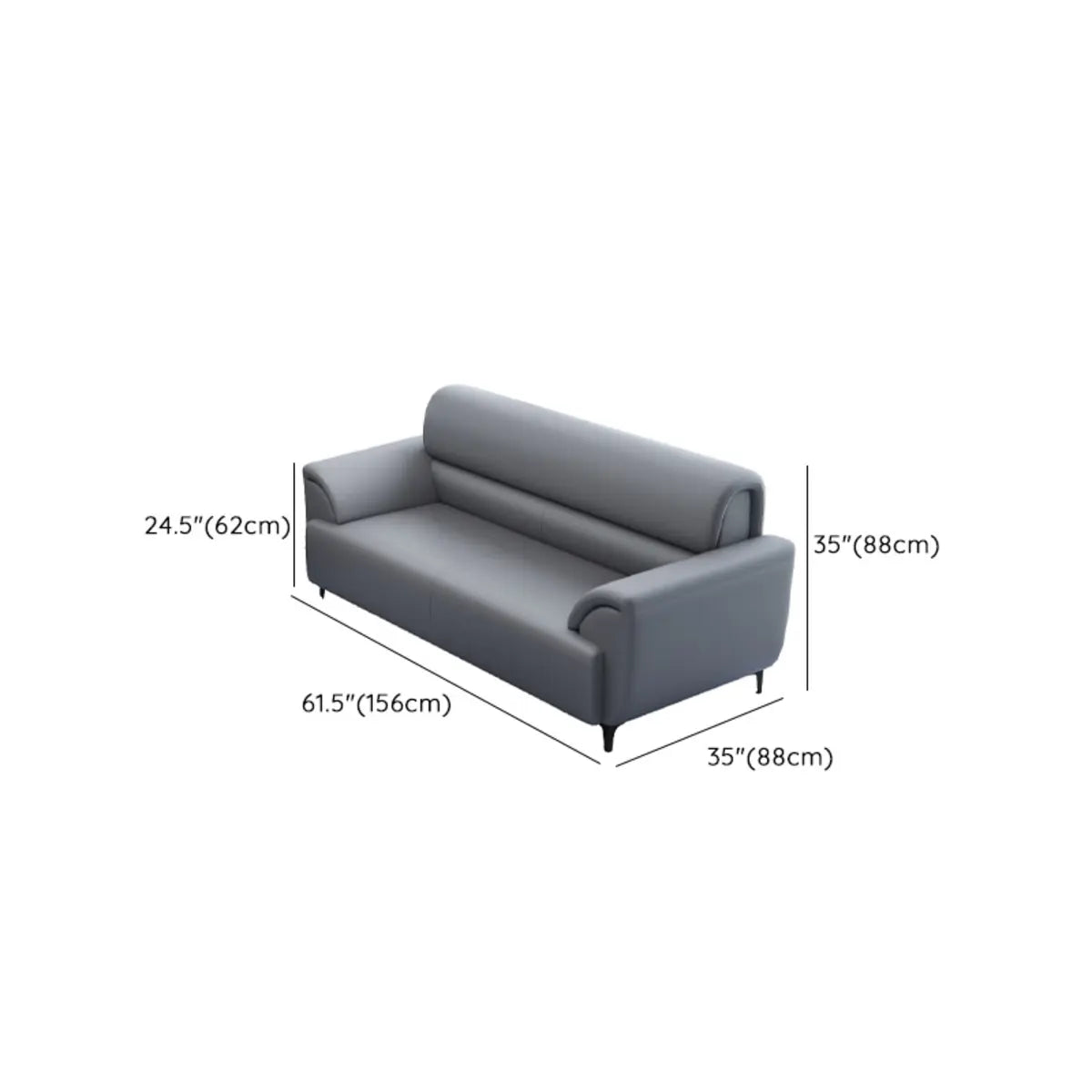 Gray Scratch Resistant Faux Leather Sofa Seating Group 