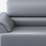 Gray Scratch Resistant Faux Leather Sofa Seating Group Image - 20
