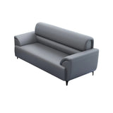 Gray Scratch Resistant Faux Leather Sofa Seating Group Image - 2