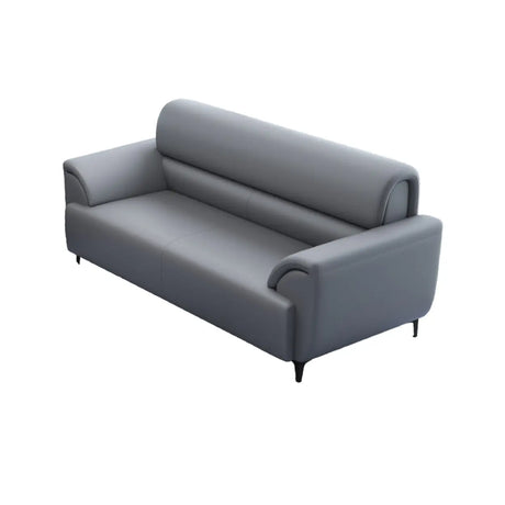 Gray Scratch Resistant Faux Leather Sofa Seating Group Image - 2