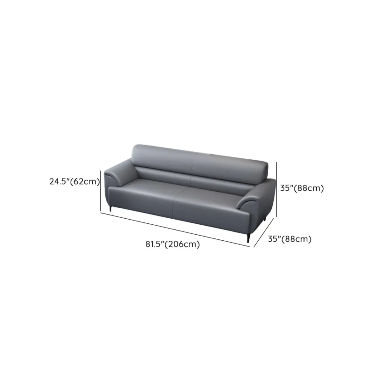 Gray Scratch Resistant Faux Leather Sofa Seating Group Image - 23