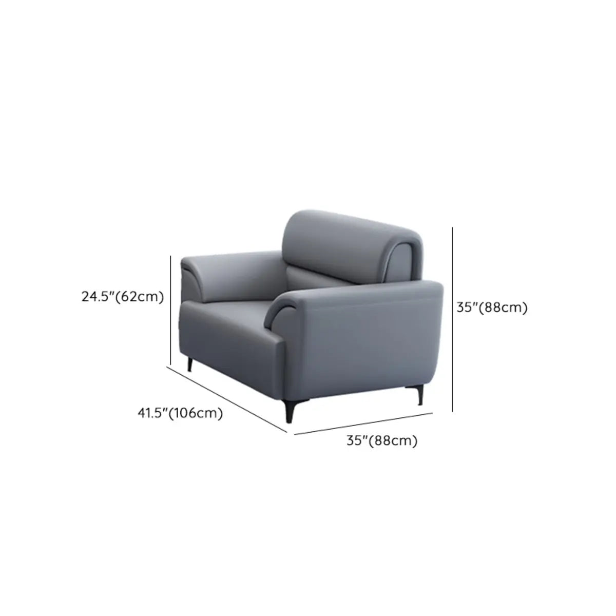 Gray Scratch Resistant Faux Leather Sofa Seating Group Image - 24