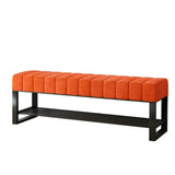 Gray Short Cushioned Entryway Bench with Shoe Storage Image - 3