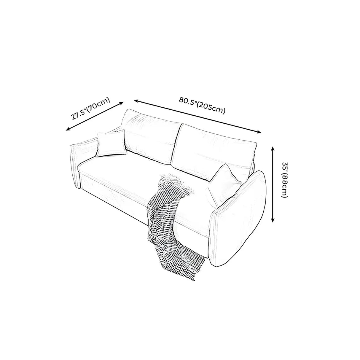 Gray Stain Resistant Cushion Back Square Arm Sofa Bed Image - 14