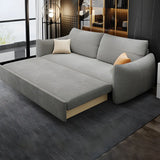 Gray Stain Resistant Cushion Back Square Arm Sofa Bed Image - 3