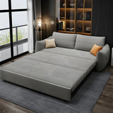 Gray Stain Resistant Cushion Back Square Arm Sofa Bed Image - 4