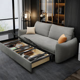 Gray Stain Resistant Cushion Back Square Arm Sofa Bed Image - 5
