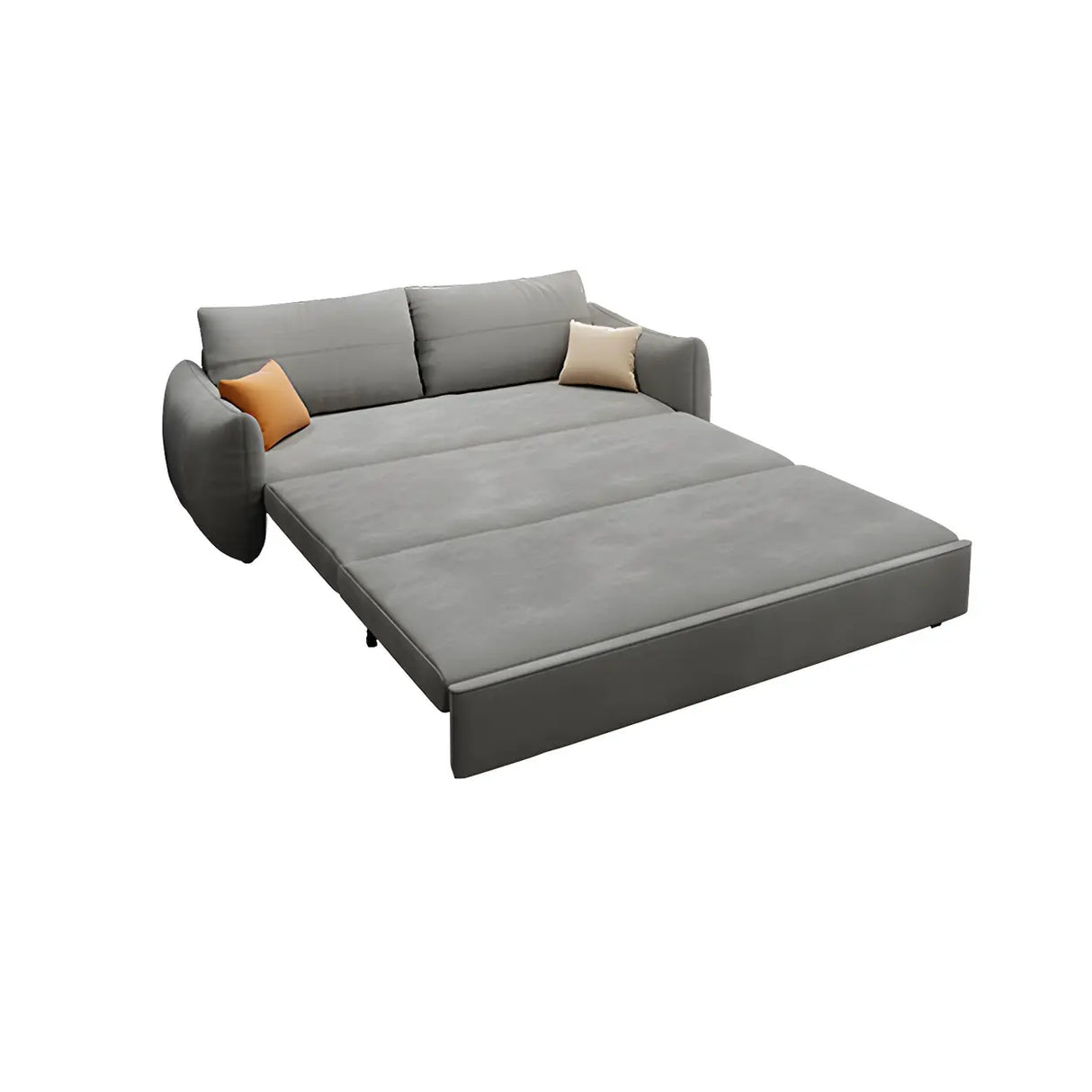 Gray Stain Resistant Cushion Back Square Arm Sofa Bed Image - 7