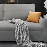 Gray Stain Resistant Cushion Back Square Arm Sofa Bed Image - 8