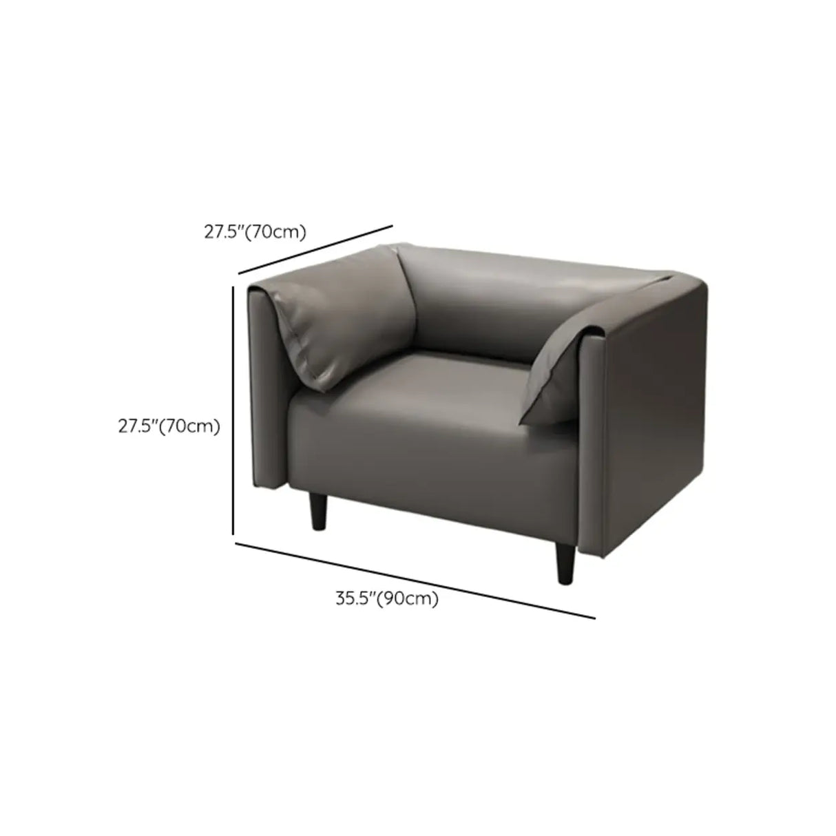 Gray Stain Resistant Leather Cushion Back Loveseat 