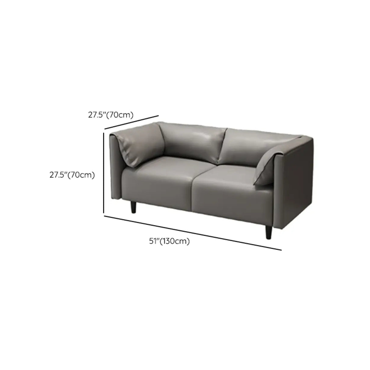 Gray Stain Resistant Leather Cushion Back Loveseat Image - 14