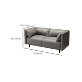 Gray Stain Resistant Leather Cushion Back Loveseat Image - 14