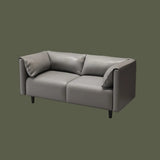 Gray Stain Resistant Leather Cushion Back Loveseat Image - 6
