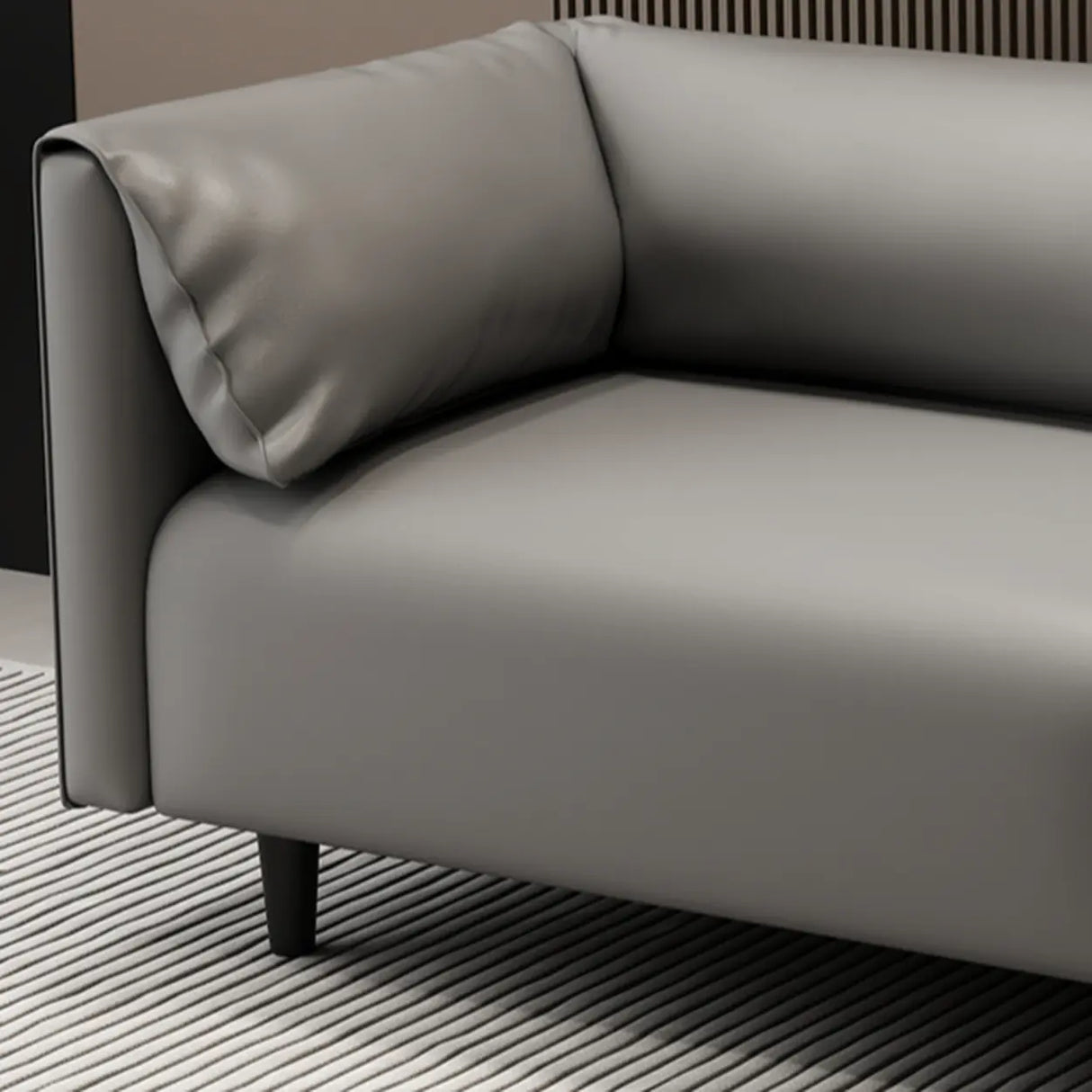 Gray Stain Resistant Leather Cushion Back Loveseat Image - 7