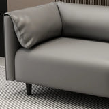 Gray Stain Resistant Leather Cushion Back Loveseat Image - 7