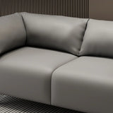 Gray Stain Resistant Leather Cushion Back Loveseat Image - 8