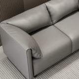 Gray Stain Resistant Leather Cushion Back Loveseat Image - 9