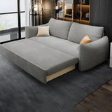 Gray Stain Resistant Velvet Square Arm Sleeper Sofa Image - 3