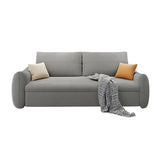Gray Stain Resistant Velvet Square Arm Sleeper Sofa Image - 5