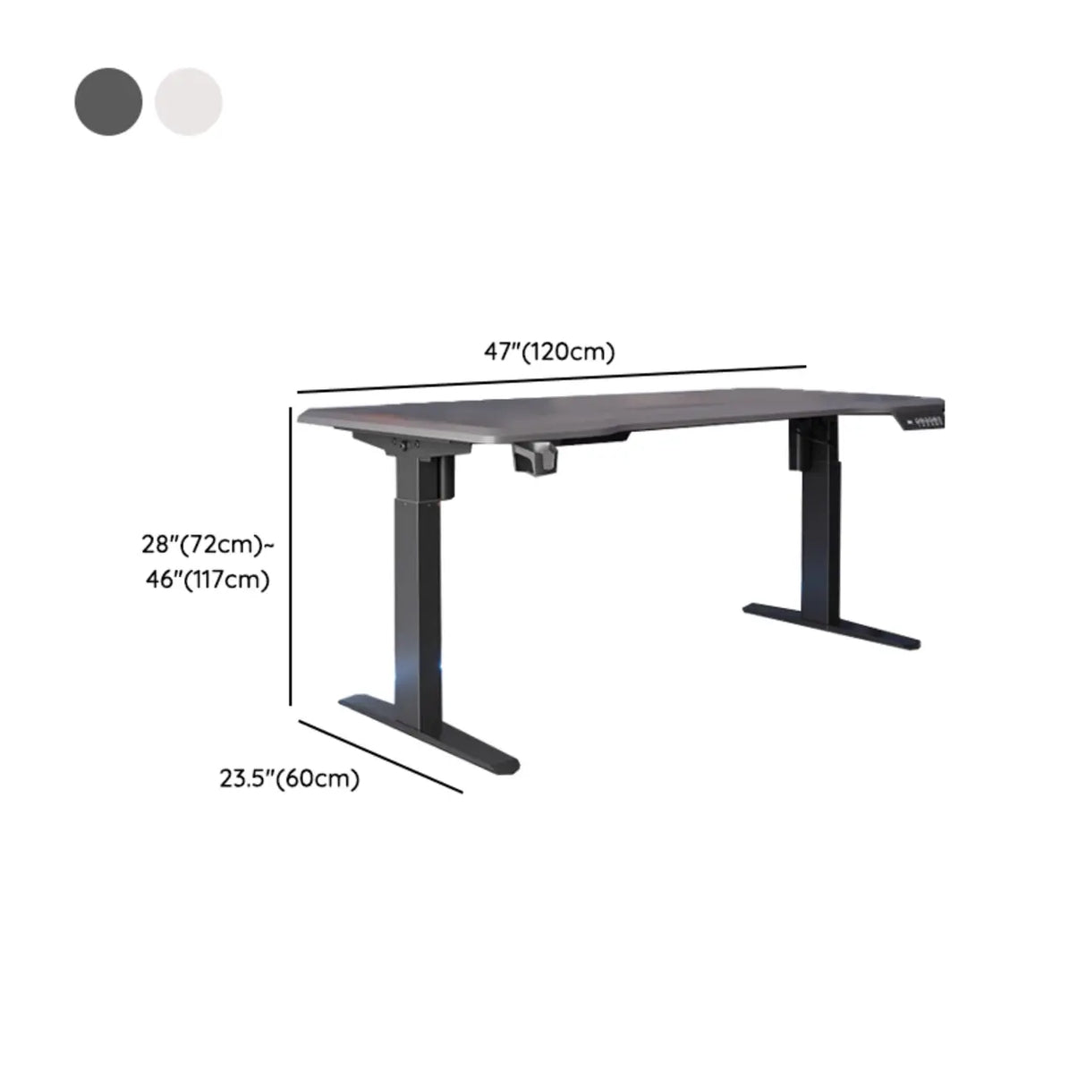 Gray Standard Adjustable Curved Wooden Computer Desk 